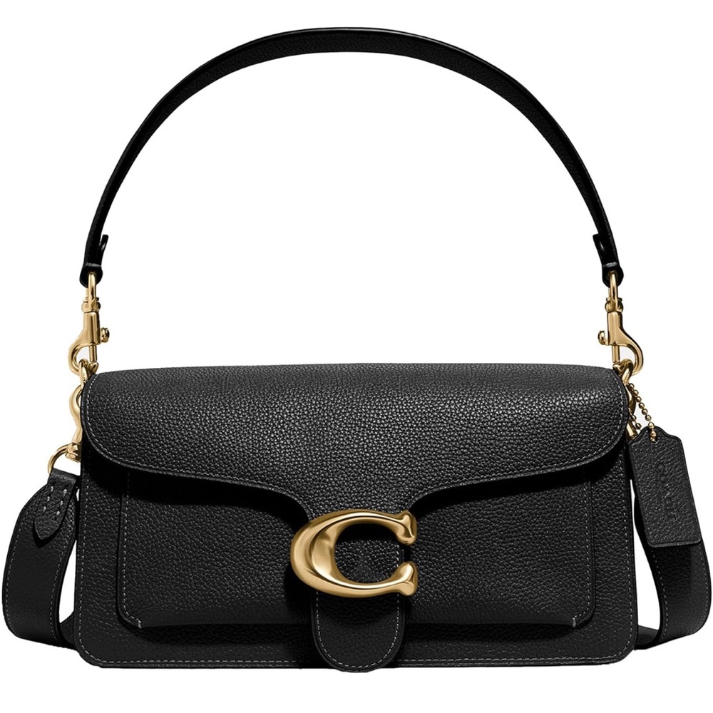 Coach Women's Polished Pebble Leather Tabby Shoulder Bag Brass/black